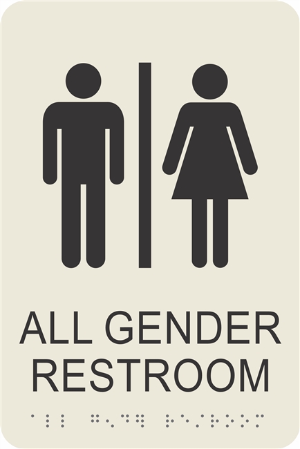 All Gender Restroom ADA Braille Sign