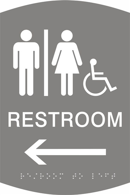 Unisex Handicap Restroom ADA Braille Sign