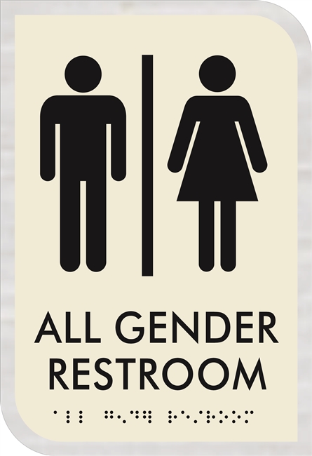 All Gender Restroom ADA Braille Sign