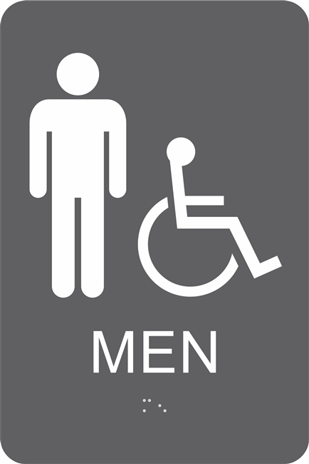 Men's Handicap Restroom Signs | Braille Sign Pros LLC