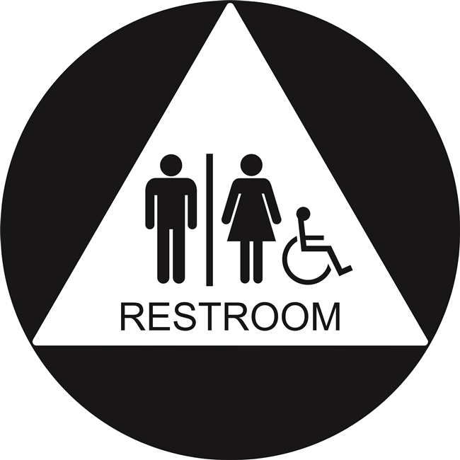 Geometric California Unisex Handicap Restroom Sign