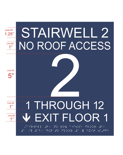 Stairwell ADA Braille Sign with Arrow For Sale | Braille Sign Pros LLC